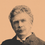 Retrato estilizado de Ambrose Bierce, escritor y periodista estadounidense, conocido por su obra «El diccionario del diablo» y relatos como «Un habitante de Carcosa».