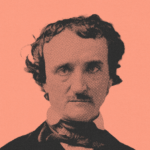 Retrato estilizado de Edgar Allan Poe, escritor y poeta estadounidense, maestro del relato de terror y autor de obras como «La máscara de la Muerte Roja» y «El cuervo».